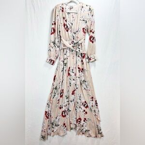 Unique Vintage Cream Floral Farrah Maxi Dress Size S/4 Bohemian Retro